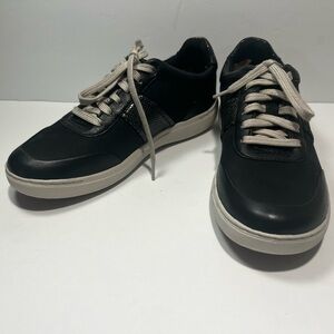 Clarks Nalle Fern Black Comb Leather Sneakers Casual Shoes Size 7.5M NEW